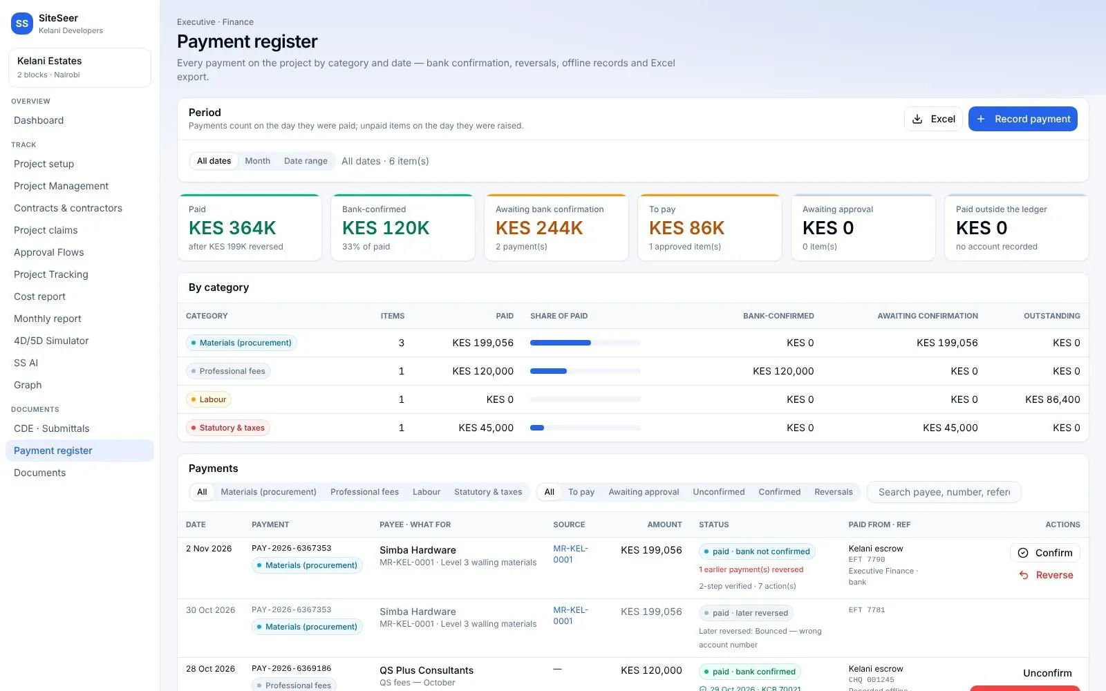 Payment register