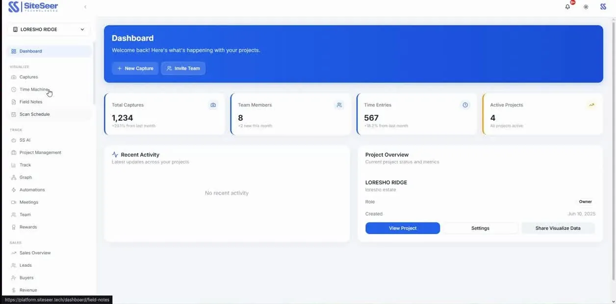 Progress dashboard by block and floor